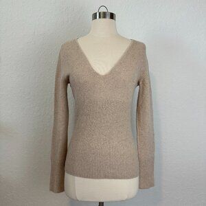 Victoria's Secret M Angel Boucle Fitted Light Tan Sand Cozy Warm Sweater